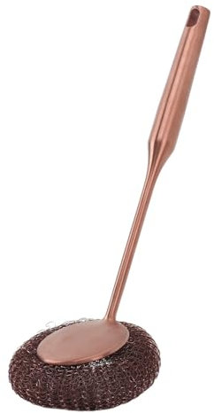 Estropajo de Acero Inoxidable con Largo, Cepillo de Estropajo de Metal, Estropajo de Lana de Acero con Gancho para Colgar para Limpiar el Fregadero de la Cocina, 4,1 x 10,6