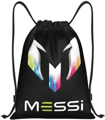 EZB Football Legend Messi Drawstring Bag | 36x30cm Midi Sized Backpack | Multi-Use: Sports Kits, PE Kits, Gym, Lunch, Holiday, Beach | Soccer Pump Bag | Messi Colourful Bag