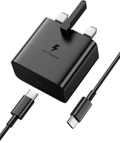 Samsung Fast Charger, 25W USB C Super Fast Charger for Samsung Galaxy S24 Ultra/S24/S23 Ultra/S23+/S22/S22 Ultra/S22+/Note 10/20/S20/S21/S7/S8, PPS Fsat Charger Plug with 2M Type-C Charger Cable