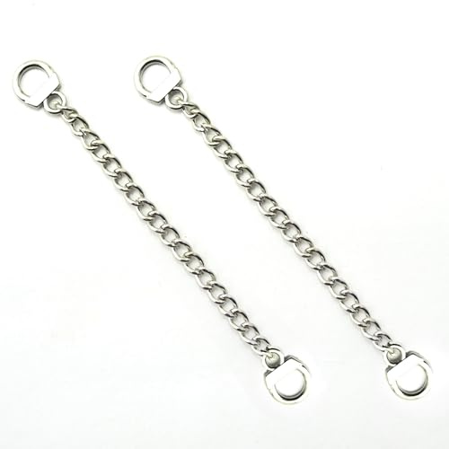 HAND® Metall-Kleiderbügel zum Aufnähen, Kettenschlaufen, silberfarben, 8,5 cm lang, 2 Stück