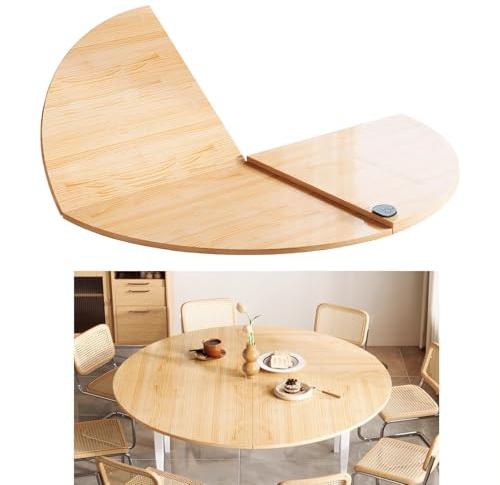 Mesa Plegable Cocina Solo Tableros De Mesa Plegables Redondos De Madera Maciza, Extensiones De Tableros De Mesa Para Comedor De Fiesta Para Sala De Estar, Sin Patas, Mesas De Juego De Repuesto Resiste