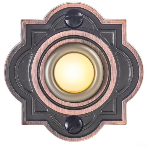 Iron Crafted Wired Doorbell Push Button with Bright LED Light, for Modern and for TRADITIONAL Homes