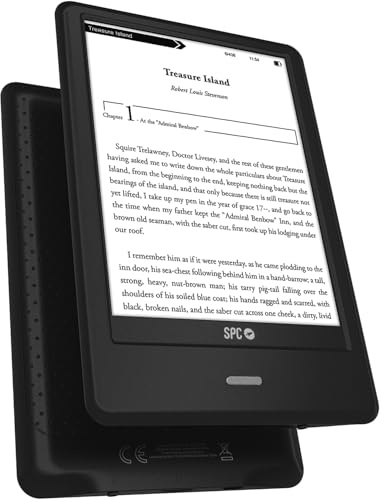 SPC Dickens Light 2 Pro – Libro electrónico Pantalla 6 Pulgadas táctil E-Ink | Brillo Ajustable y Temperatura de Color | 8GB más de 8000 Libros | 1 Mes autonomía | Ligero y Fino | USB-C | Negro