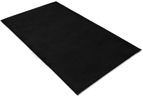 Comart - Tappeto Arredo Puffy - Lavabile Antiscivolo - 140x180 cm Nero