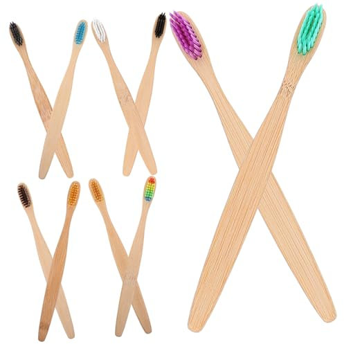 Beaupretty 1 Satz Bamboo Zahnbürsten Mit Borsten Umweltfreundliche Holzzahnbürsten Für Erwachsene Für Reisen Und Camping Ergonomischer Für Optimalen 10 Stück