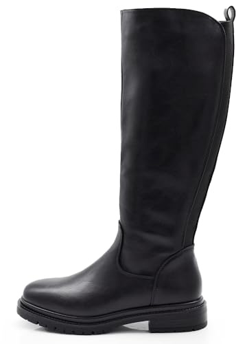 IF Fashion Stivali Scarpe da Donna Tessuto Stretch Polpaccio Elasticizzato GA038 Nero N.38
