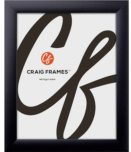 Craig Frames 19x25 Poster Frame – Matte Black 1WB3BK Style, 1 Inch MDF Moulding, Clear Plexiglass Face, Backing Board, Wall Hanging Hardware – Modern Art or Print Display