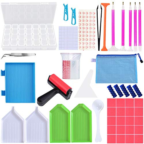 TOPSEAS Strumenti di Pittura Diamante Fai da Te 5D,94Pezzi DIY Diamond Painting Kit,Diamante Pittura A Punto Croce Strumento Diamante Accessori per Adulti o Bambini
