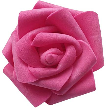 AchidistviQ 25/50/100 Stück Real Touch Künstliche Rosenköpfe, künstliche 3D-Schaumrosen ohne Stiel für DIY Hochzeitssträuße, Heimdekoration, Rose, rot, 100 Stück