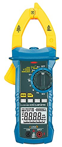C-LOGIC 8500 Stromzange Professional TRMS Digital Strom AC/DC/Inrush 1000A Spannung AC 750V DC 1000V 6000 NCV Zählungen und Arbeitslicht Widerstand Kapazität Frequenz CAT IV