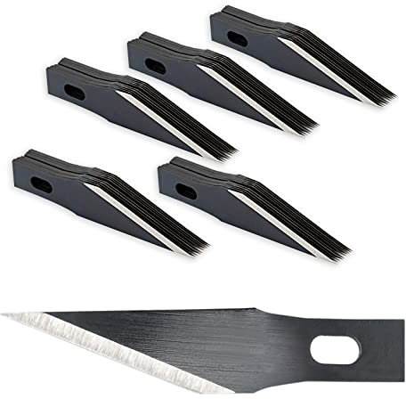 EHDIS 50 pcs Lame Scalpel de Rechange, Lame de Antirouille, pour Cutter de Précision, Scalpel Chirurgical, Scalpel Modelisme, #11