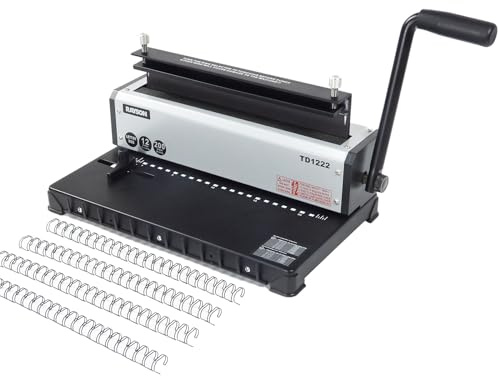 Rayson TD1222 Wire Binding Machine - 2:1 Pitch, Rectangular Holes, 220 Sheet Binding / 12 Sheet Punching Capacity