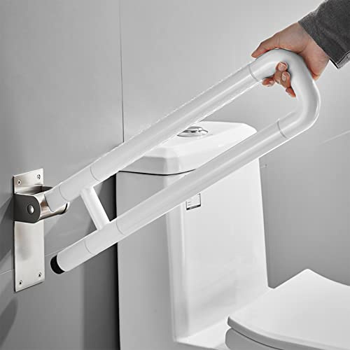 WC Safe Haltegriff,Sicherheits Aufstehhilfe Toiletten Hochklappbar Wandmontage für Schwangere Bad Weiß Stützklappgriff Aus Stahl Stützgriff 60cm/70cm/75cm (60cm,Weiß)