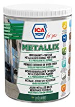 Ica For You IMV07 - Metallix Impregnante Finitura Metallizzato Ceroso All'Acqua per Legno, Max Resistenza Contro i Raggi UV, per Esterni o Interni, Blu Majorelle, 0.75 L - IMV07-0250