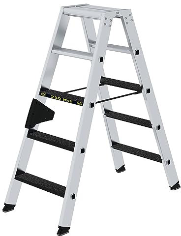 PROREGAL Stufen-Stehleiter | 250 kg beidseitig begehbar mit Clip-Step R13 | 2x5 Stufen | Leiter, Teleskopleiter, Trittleiter, Bockleiter, Sprossen-Doppelleiter