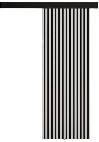 KIER FURNITURE Schiebetür Komplettset BELMO 70 - Innentüren Komplettset - Wohnzimmer Schiebetür - Modern Schiebetüren - Sliding Door - Tür Weiß 76 x 205 x 1,6 cm