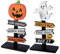 AWAVM 2-piece Set of Halloween Table Decorations, Halloween Wooden Decorations, Halloween Party Decorations, Wooden Ornament, Pumpkins, Ghosts, Tombstones