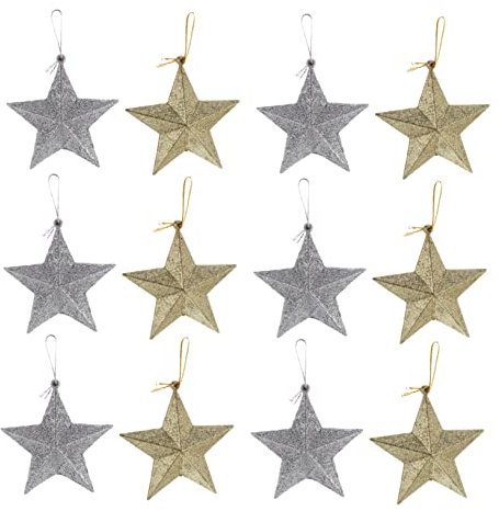 ABOOFAN 12stücke Weihnachtshänger Mit Sternanhängern Für Christbaumschmuck Weihnachtsbaumdeko Und Weihnachtsartikel Langlebig Und Einfach Aufzuhängen