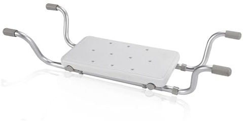 AAMEN white Suspended Bath Seat, Shower Seats For Elderly & Disabled or Injured, Aluminium Adjustable Heavy Duty Bath Board, Portable Shower Chair, Baby Bath Support Shower Stool
