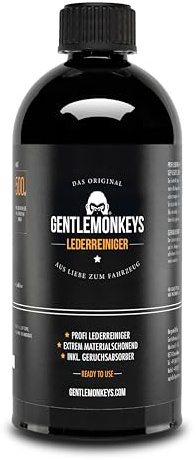 GENTLEMONKEYS Lederreiniger Refill (500ml) - Für Glattleder - Lederpflege | Nachfüllflasche - Für alle Glattleder - Entfernt Schmutz & Gerüche - Made in Germany - Für Auto, Sofa, Sattel, etc.