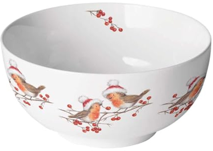 Ambiente Schale Müslischale 0,4 l, Schüssel/Dessertschalen/Salatsschüsseln - Weihnachtachale Rotkehlchen/Robin Kollektion