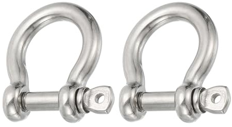 PATIKIL Manille à Goupille à Vis 12mm 1/2 1764Lb, 2Pcsmanille à Nœud Forgée en Acier Inoxydable 304, Qualité Marine pour Chaînes, Câbles Métalliques en Extérieur, Argenté