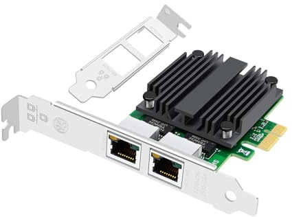 Buacoz 2.5G Dual-Port Gigabit Ethernet Network Card with Intel I226-V Chip | PCI-E X1 RJ45 LAN Network Card Compatible with Windows/10/11/Windows Server/2022 Server Adapter