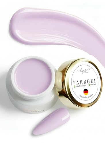 Lynis-Nailshop.de - Gel de couleur pour ongles en gel - Violet pastel - 5 ml - Violet sucre - Ton lilas fin pour un look romantique et un nail art détaillé - Haut pouvoir couvrant dès la première