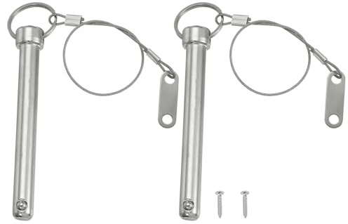PATIKIL 2pcs Perno A Sgancio Rapido Diametro 1/2(12mm Con Filo Argento | Lunghezza Effettiva 3.1(80mm, Lunghezza Totale 3.5(90mm, Perno Bimini Top In Acciaio Al Carbonio, Per Marina