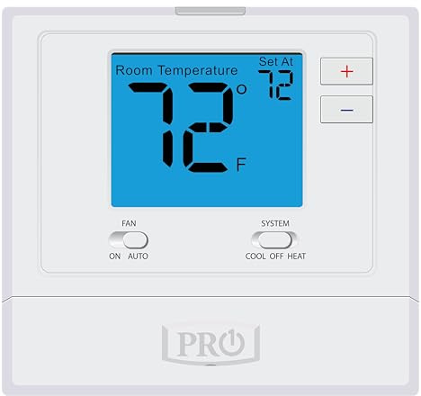 PRO1 T701 Single Stage Non-Programmable Wall Thermostat for 1 Heat/1 Cool Conventional Systems, Conventional Digital Thermostat for Home
