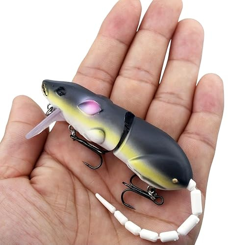 AMZfishing® Messeneuheit 2025 Ratzilla die Wasserratte in 5 Farben zur Wahl | Hechtköder Ratte | Hechtköder Maus | Hechtwobbler | Crankbait Hecht | Köder für Hechte