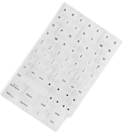 FONDOTIN Nail Friendly Silicone Keyboard Key Stickers with Raised Soft Letters Reusable Protective Keycaps for Long Nails Secure Adhesive Durable Silicone for Laptops Desktops Womens Typing