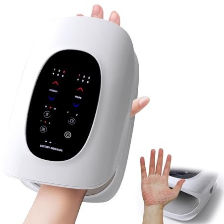 Massaggiatore Mani Senza Fili con Calore, Massaggiatore per mani portatile, Modalità di Vibrazione a 6 Livelli e Funzione di Stretching Delle Dita, Natale Regali per Donne e Uomini