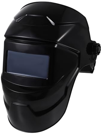 HOMSFOU Lightweight and with Head Built-in Welding Breathable Button Battery Polyethylene Material Adjustable Welding Face Guard for Cutting and Protection