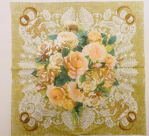 Serviettes en Papier Fleurs Oranges Serviettes en papier jetables,douceur et moelleux,idéales pour Fêtes,Traiteur,Anniversaires,Intérieur ou Extérieur tous les jours10 Paquet(33x33cm)