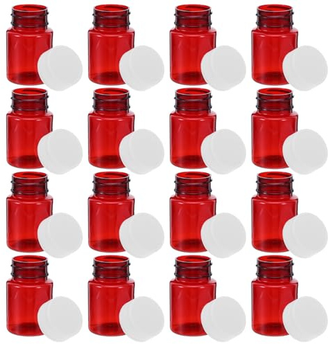 TOPPERFUN Frascos de Plástico Marrón de Boca Ancha de 50 Ml 20 Unidades Envases Herméticos para Polvo Sólido y Muestras de Laboratorio Contenedores Reutilizables Resistentes Humedad con