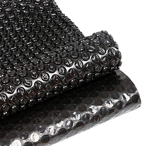 Mucola Solarfolie Pool Poolabdeckung zuschneidbar 600x400 cm Schwarz | Spart bis zu 70% Heizkosten, weniger Verdunstung, PE-Luftkammern, UV-beständig, für rechteckige Becken, inkl. Ösen
