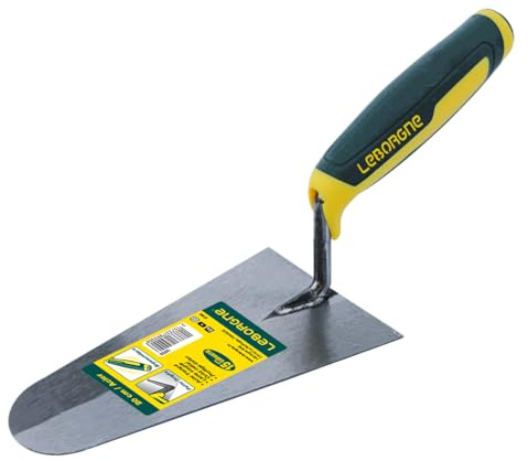 Truelle ronde 20 cm professionnelle manche bi-matière avec grip – lame acier trempé et patte forgée pour maçonnerie - LEBORGNE