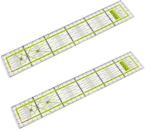 12'' x 2'' Acrylic Quilting Rulers,2Pcs Precision Non-Slip Measuring Tool | 2pcs transparent acrylic quilting rulers for sewing, patchwork, tailoring, dressmaking, cutting templates and DIY crafts.