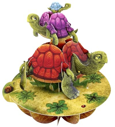 Santoro 3D Pirouette Grußkarte – Balancing Schildkröte