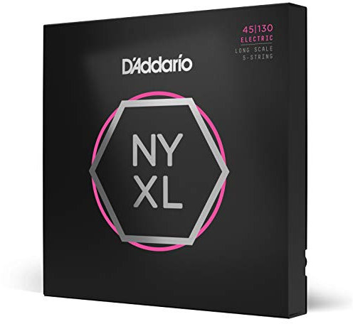 D'Addario E Bass Gitarrensaiten | Saiten E Bass | Bassgitarre Saiten | E Bass Strings | Bass Guitar Strings | NYXL45130 Nickel Wound Bass Gitarre (5-Saite, Regular Light, 45-130, Long Scale)
