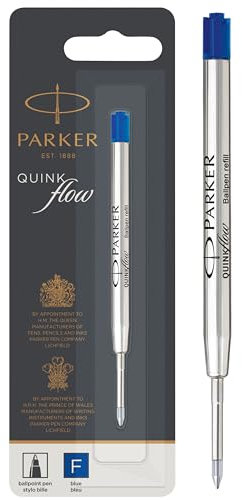 Parker Kugelschreibermine | feine Spitze | blaue QUINKflow Tinte | 1 Ersatzmine für Kugelschreiber