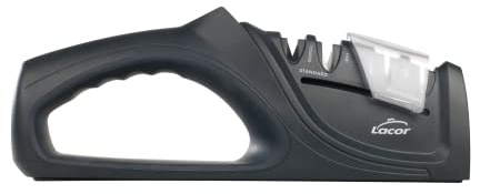 Lacor 39266 - Afilador de cuchillos Dual, 21'5x4'5x9 cm - Menaje de Cocina | Para un uso práctico y profesional en cocina; perfecto para el día a día en hostelería y en casa, cómodo de usar y de guardar