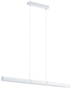 EGLO LED Pendelleuchte Caldina, 1 flammige Hängelampe dimmbar | Hängeleuchte modern aus Metall, Esstischlampe in Weiß, Chrom, LED Wohnzimmerlampe hängend, warmweiß