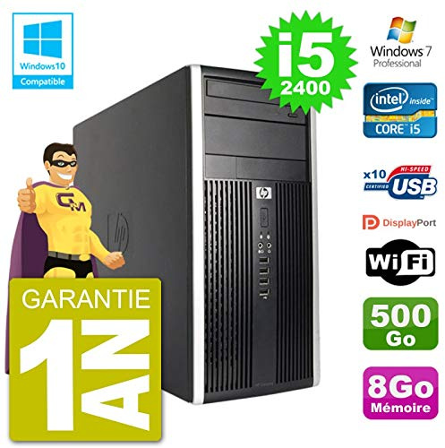 PC HP 6300 MT Intel Core i5-2400 RAM 8Go Disque 500Go Graveur DVD WiFi W7 (Reconditionné)