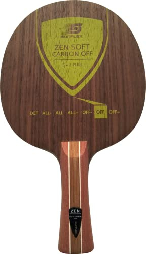 Sunflex Zen Soft Carbon Tischtennis-Holz | professionelles Offensiv Holz | 7 Furniere mit Carbon | vergrößerter Sweet Spot | Verschiedene Griffe