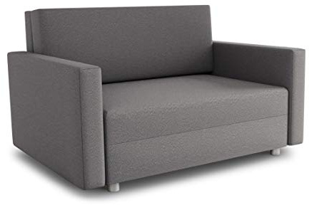 Sofnet - Bettsofa Pura Maxi mit Bettkasten (Grau, Suedine 06) | Polstersofa mit Schlaffunktion, Bettsofa, Sofa, Veloursstoff, große Schlaffläche, modernes Design