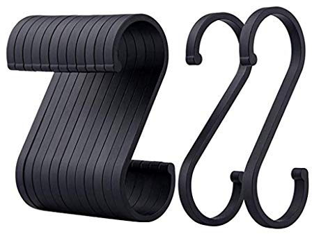 MNBVH Porta Utensili da Cucina con Gancio, Barra Portautensili, Porta Mestoli da Cucina, Appendi Mestoli da Cucina, Alluminio, (Nero) 10 Hooks