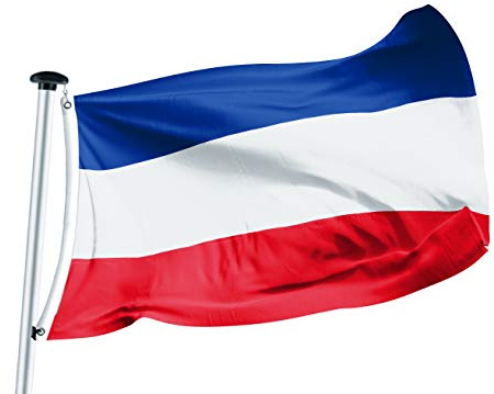 FLAGLY Premium Schleswig-Holstein Flagge 100x150 cm mit Ösen - hochwertiges Schiffsflaggentuch, 160g/m² - sehr lange Haltbarkeit, robust & witterungsbeständig