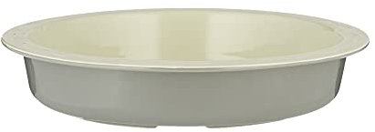 Mason Cash Innovative Kitchen 29cm Pie Dish | Grey & Cream Stoneware with Pastry Anchor Rim & Rippled Base | Even Heat Distribution, Easy Pastry Release, Oven, Microwave, Freezer & Dishwasher Safe